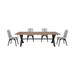 Loon Peak® Jackquelin Rectangular 94.5" Long Outdoor Dining Set Wood/Metal in Black/Brown/Gray | 94.5 W x 39.5 D in | Wayfair