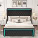 Ivy Bronx Khrystopher King Tufted Platform Bed Wood & Upholstered/ in Black | 52.59 H x 80.09 W x 85.59 D in | Wayfair