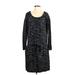 Ann Taylor LOFT Outlet Casual Dress - Sweater Dress: Black Marled Dresses - Women's Size Medium