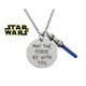 Star Wars 7 Halskette Kraft sein mit Ihnen Hand gestempelt Halskette Frauen Kraft wecken Schwert von