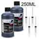 250ml Schwarz Nachgefüllt Farbstoff Universal Tinte Kit Kompatibel für HP Canon Epson Brother