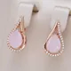 Kinel Hot Pink Natur Zirkon Wasser tropfen Ohrringe für Frauen Luxus 585 Roségold Farbe Braut