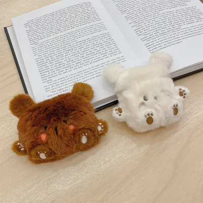 Süße Bär weiche pelzige Plüsch-Kopfhörerhülle für Apple AirPods 3 Pro 2 Kopfhörer weiche Silikon Funda für Air Pods 1 2 Headset-Abdeckung Image
