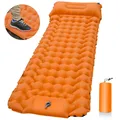 Matelas Gonflable Ultraléger avec Oreillers pour Camping Lit Pliant Polymères de Voyage Coussin