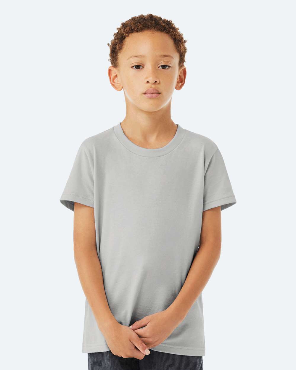 Bella + Canvas 3001Y Youth Jersey Top in Solid Grey size XL | Ringspun Cotton 3001YCVC, 3001YCV, BC3001YCVC, B3001Y, BC3001Y - Bella + Canvas