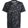 ADIDAS Kinder Shirt Train Essentials Seasonal AEROREADY Allover Print Regular-Fit, Größe 140 in Grau