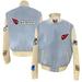 Men's Jeff Hamilton Light Blue Arizona Cardinals Wool & Leather Full-Snap Varsity Jacket