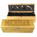 Michigan Wolverines Bamboo Wine Gift Box With Tools