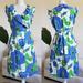 Kate Spade Dresses | Kate Spade Aubrey Blue And Green Silk Blend Wrap Dress | Color: Blue/Green | Size: 4