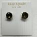 Kate Spade Jewelry | Kate Spade Blk/Dimnd Gum Drop Earrings Stud Post Gold Plated New Prong Set | Color: Gold/Gray | Size: Os