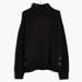 Madewell Sweaters | Madewell Wool Blend Mock Neck Side Button Pullover Sweater | Color: Black | Size: M