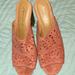 American Eagle Outfitters Shoes | American Eagle Peep Toe Sandals. Wooden Block Heels. | Color: Pink | Size: 10