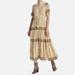 Free People Dresses | Free People Rare Feeling Pleated Maxi Dress Beige Floral Size Xs Boho Printed | Color: Brown/Cream | Size: Xs