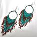 Free People Jewelry | Boho Beaded Hoop Earrings | Color: Blue/Red | Size: Os