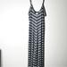 Anthropologie Dresses | Anthropologie’s Puella Chevron Cotton V Neck Maxi Dress M | Color: Black/Gray | Size: M