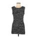 BCBGMAXAZRIA Casual Dress - Sheath: Black Marled Dresses - Women's Size Medium