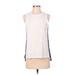 Banana Republic Factory Store Sleeveless Blouse: White Solid Tops - Women's Size Small