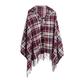 Focisa Scarf Scarves Wraps Shawl Women'S Scarf Plaid Tassel Hooded Cloak Warm Women'S Thick Blanket Shawl Onesize Burgundy
