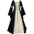 DELURA Women's Medieval Renaissance Costume Dress Vintage Cosplay Victorian Gothic Corset Dress S-5XL/376 (Color : 001 Black, Size : 3X-Large)