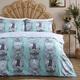 Laurence Llewelyn-Bowen - Animalia - 200 Thread Count 100% Cotton Duvet Cover Set - King Bed Size in Duck Egg