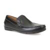 Mokassin GEOX "U SIRON A", Herren, Gr. 45, schwarz, Leder, elegant, Schuhe Mokassin Slipper, Loafer, Business Schuh, Autofahrer Schuhe mit Ziernaht
