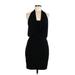 London Times Cocktail Dress - Party Plunge Sleeveless: Black Print Dresses - Women's Size 6