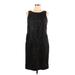 Victor by Victor Alfaro Casual Dress - Sheath Crew Neck Sleeveless: Black Print Dresses - Women's Size 10