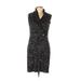 Calvin Klein Casual Dress - Sheath V Neck Sleeveless: Black Solid Dresses - Women's Size Large