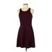 H&M Casual Dress - Mini Scoop Neck Sleeveless: Burgundy Solid Dresses - Women's Size Medium