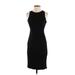 Ann Taylor LOFT Casual Dress - Sheath Crew Neck Sleeveless: Black Solid Dresses - Women's Size X-Small