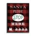 Stupell Industries Santa Stop Here Plaid On Wood by Carol Robinson Print Wood in Brown | 14 H x 11 W x 1.5 D in | Wayfair ay-514_fr_11x14