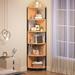 Wade Logan® Besnike 68"H x 14"W Open Display Shelves Corner Wood Etagere Bookcase in Black | 68.8 H x 14 W x 13.6 D in | Wayfair