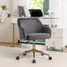 Mercer41 Centrahoma Velvet Office Chair w/ Gold Chrome Base Upholstered in Gray | 29.13 H x 22.44 W x 22.44 D in | Wayfair