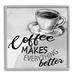 Stupell Industries Vintage Coffee Phrase On Wood by Kim Allen Print Wood in Brown | 12 H x 12 W x 1.5 D in | Wayfair ay-709_gff_12x12