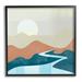 Stupell Industries Abstract Stream Landscape On Wood Graphic Art Wood in Blue/Brown | 24 H x 24 W in | Wayfair ay-190_fr_24x24