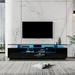 Wrought Studio™ Modern Black TV Stand, 20 Colors LED TV Stand W/Remote Control Lights_19.69" H x 76.77" W x 17.32" D in Brown | Wayfair