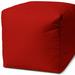 Latitude Run® 17" Cool Neutral Ivory Solid Color Indoor Outdoor Pouf Ottoman Polyester in Red | 17 H x 17 W x 17 D in | Wayfair