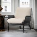 Armchair - Corrigan Studio® Lyndra 23.62" Wide Armchair Linen/Wood/Cotton in Brown | 29.92 H x 23.62 W x 30.7 D in | Wayfair