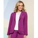 Draper's & Damon's Women's Look-Of-Linen Long Sleeve Blazer - Purple - M - Misses