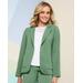 Draper's & Damon's Women's Look-Of-Linen Long Sleeve Blazer - Green - S - Misses