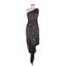 David Meister Cocktail Dress - Midi Open Neckline Sleeveless: Brown Leopard Print Dresses - Women's Size 6
