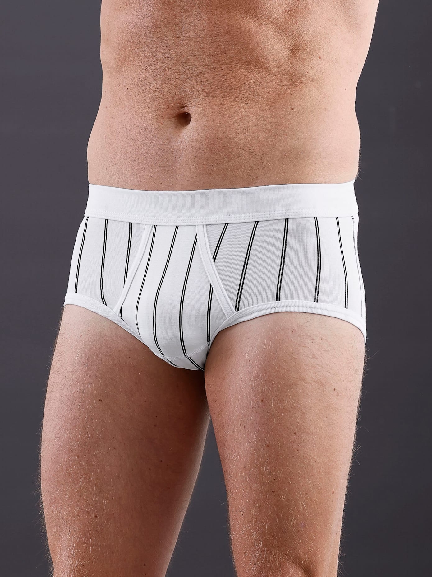 Slip WÄSCHEPUR, Herren, Gr. 7, weiß (weiß, gestreift), 75% Baumwolle, 25% Polyester, Unterhosen Image