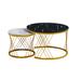 Nesting Coffee Table Set of 2 Natural Wood Grain Top Accent End Table with Metal Frame Center Table for Living Room