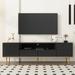 TV Stand for 70+ Inch TV, TV Console Table with Drawers and 2 Cabinets, Media Console for Living Room, Bedroom, Black