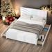 4 Drawers Queen Size LED Lights Headboard Storage Wood Platform Bed