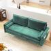 71'' Mid-century Luxury Smooth Velvet Sofa, With 2 Throw Pillows And Storage Pocket,Solid And Sturdy Frame,2 Seat