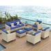 XIZZI Patio Furniture 7-Piece Outdoor Conversation Set with Ottomans