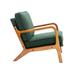 Wooden Frame Armchair Modern Accent Chair Padded Seat Lounge Chairs Club Chairs with Cushion Back and Wooden Arms