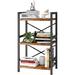 Bookshelf, 3 Tier Industrial Bookcase, Metal Small Bookcase