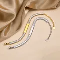 Braccialetti con ciondoli in pietra CZ con gioielli di moda per donne e ragazze, delicati braccialetti a catena lucidi con maglie da polso, regali per feste per lei